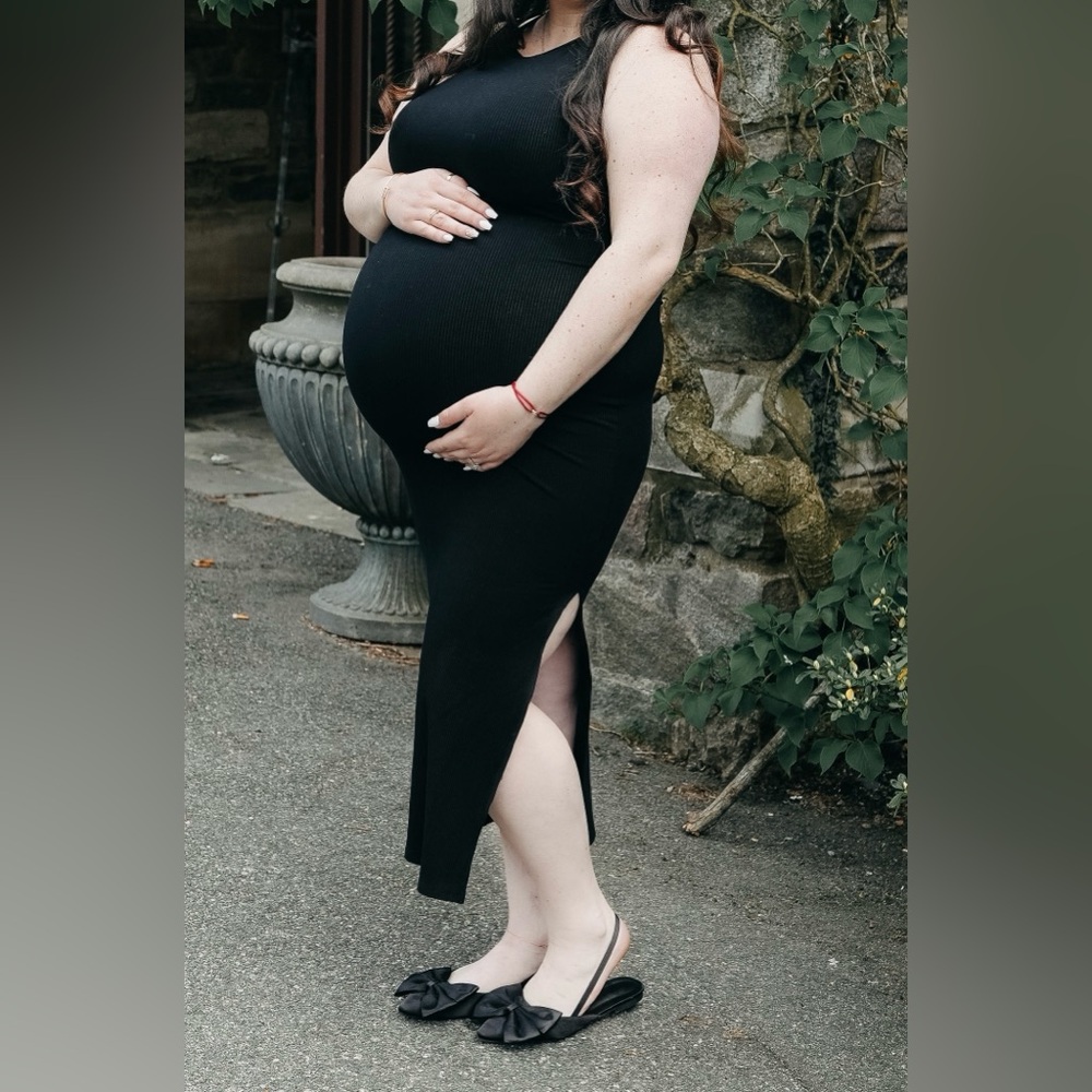 Forever 21 Black Midi Dress with Slit